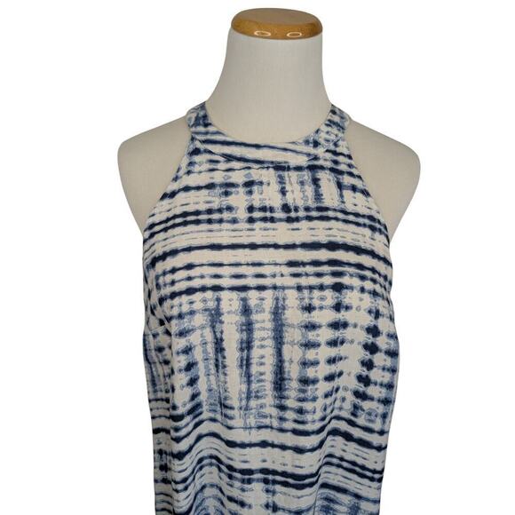 Cynthia Rowley Small Dress 100% Linen Blue White Womens Shift Halter Tie Dye - Picture 4 of 10